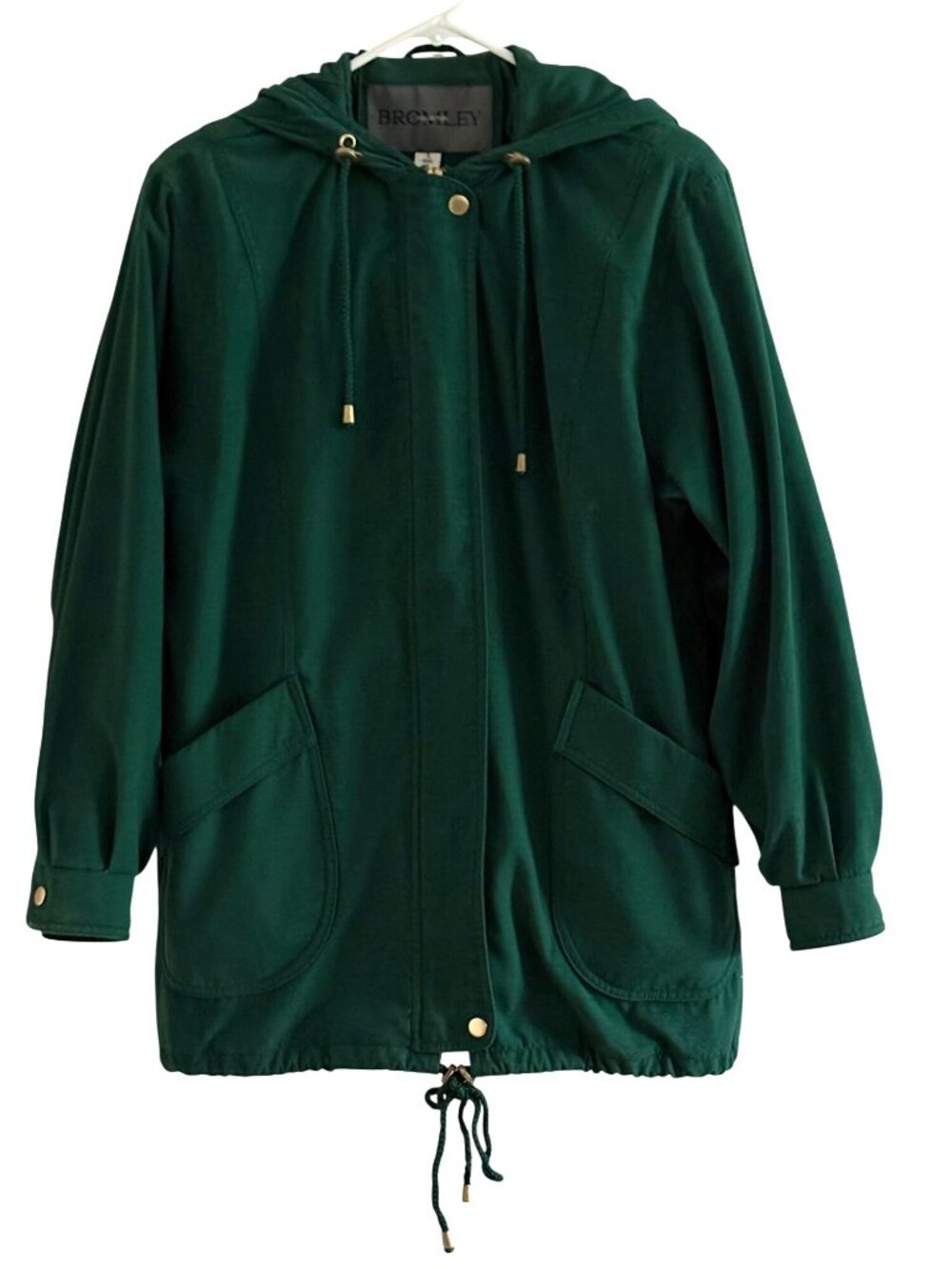 Bromley Green Hooded Zip-Up Jacket Drawstring Hem & Pockets - Womens Size S